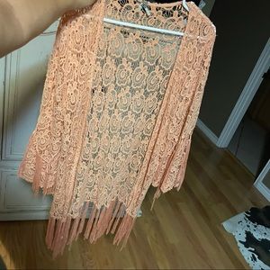 BKE kimono fringe